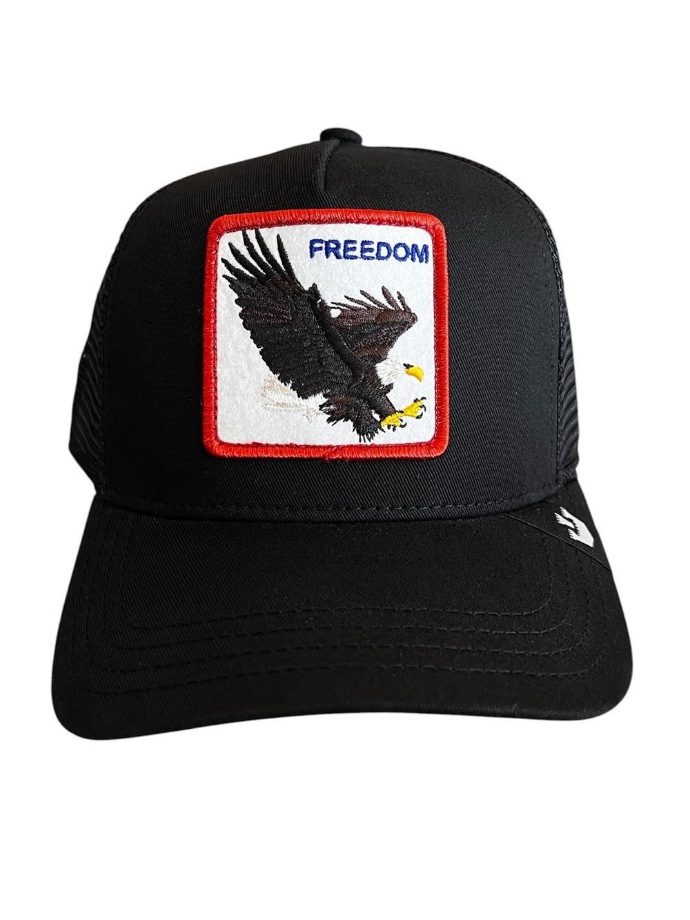 New Goorin Bros Freedom Eagle Patriotic Embroidered Patch Snap Back Trucker Hat